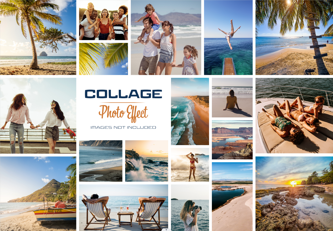 photo collage frame effect mockup